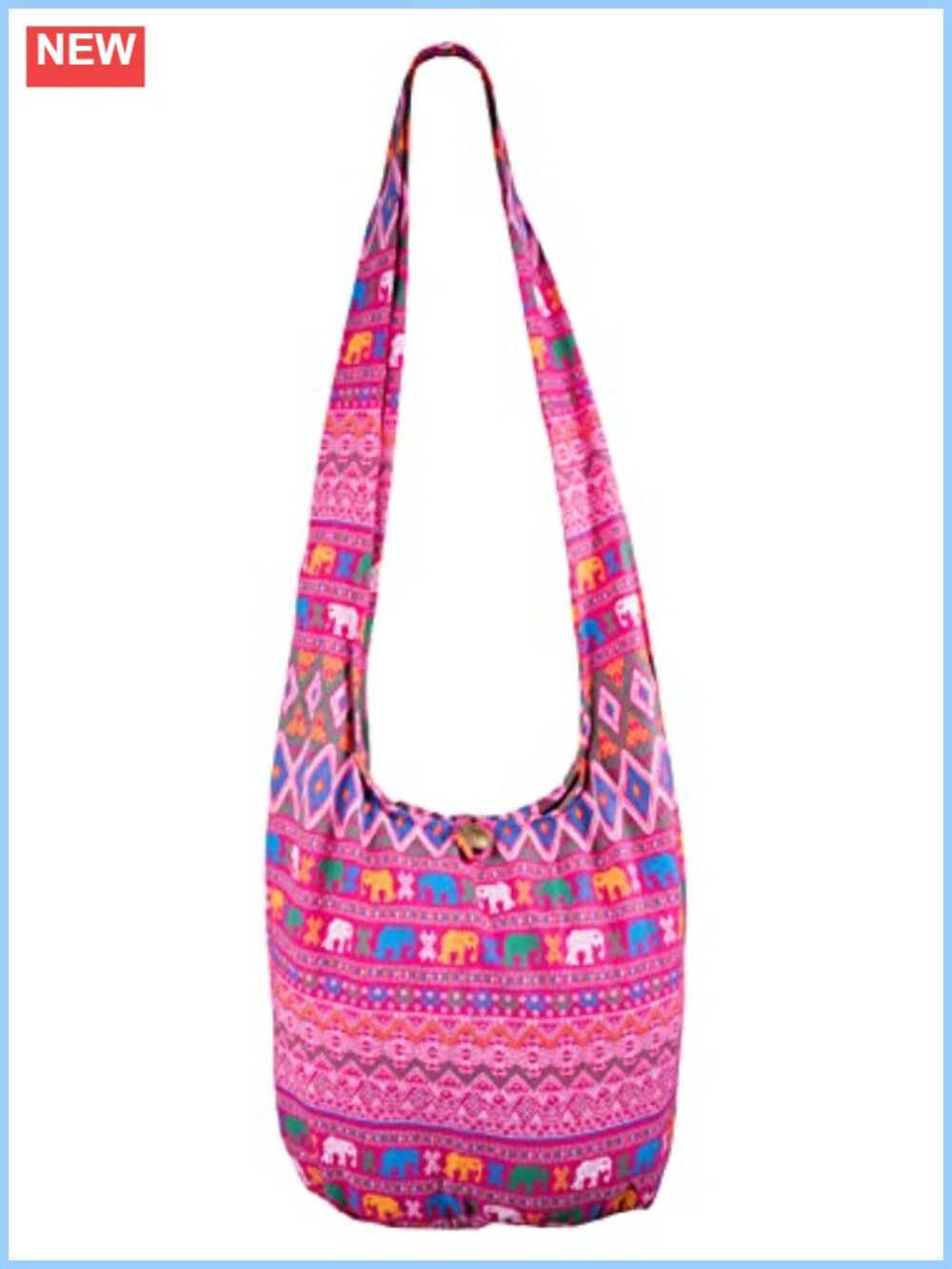 Cotton Crossbody Sling Shoulder Bag Boho Hippie Travel Purse